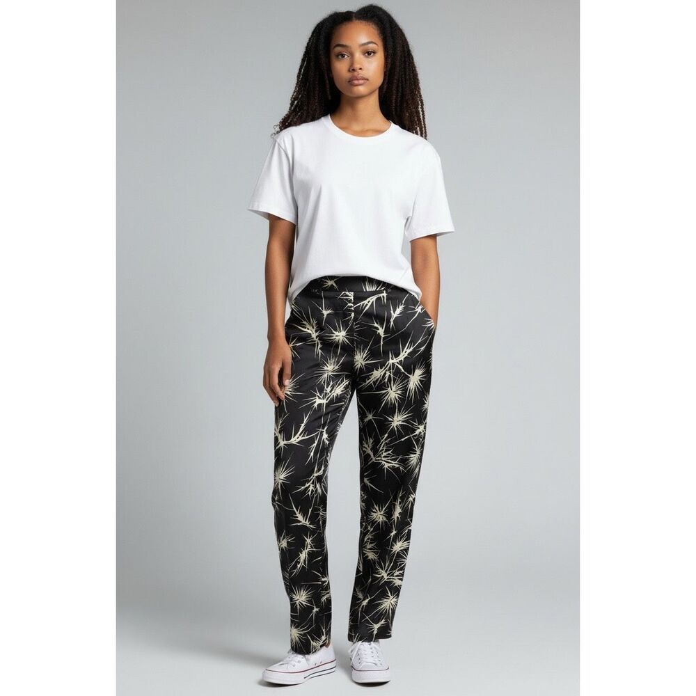 Haider Ackermann ELASTIC WAISTBAND TROUSERS In ZINCITE BLACK NWT Size 34/US 4
